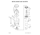 Whirlpool 7MWTW7300EW1 motor, basket and tub parts diagram