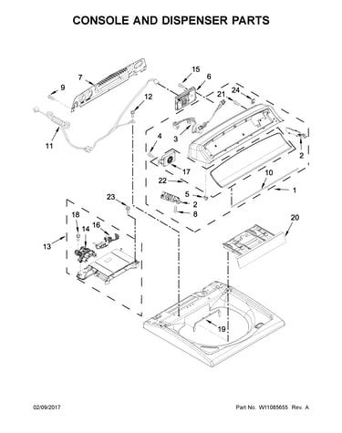 Console and dispenser parts