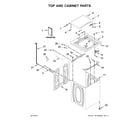 Whirlpool 7MWTW4925EW1 top and cabinet parts diagram