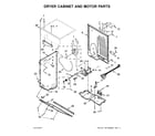 Whirlpool YWET4027EW1 dryer cabinet and motor parts diagram