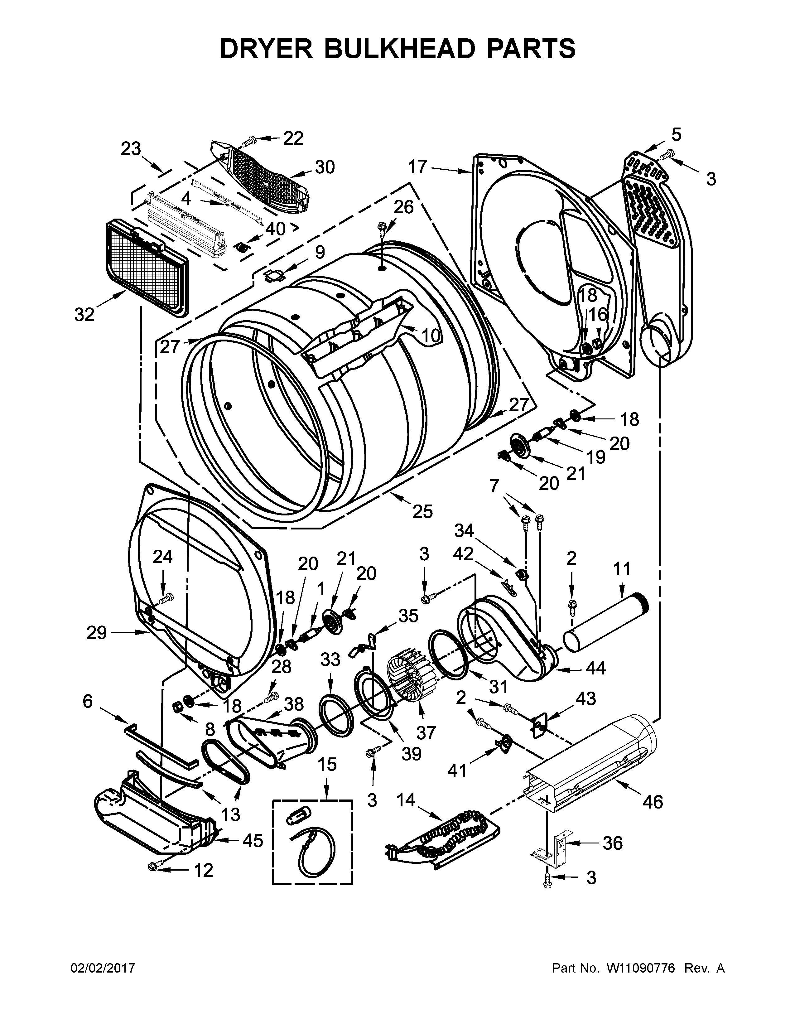 Dryer bulkhead parts