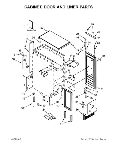 Cabinet, door and liner parts