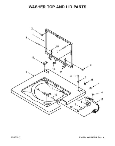 Washer top and lid parts