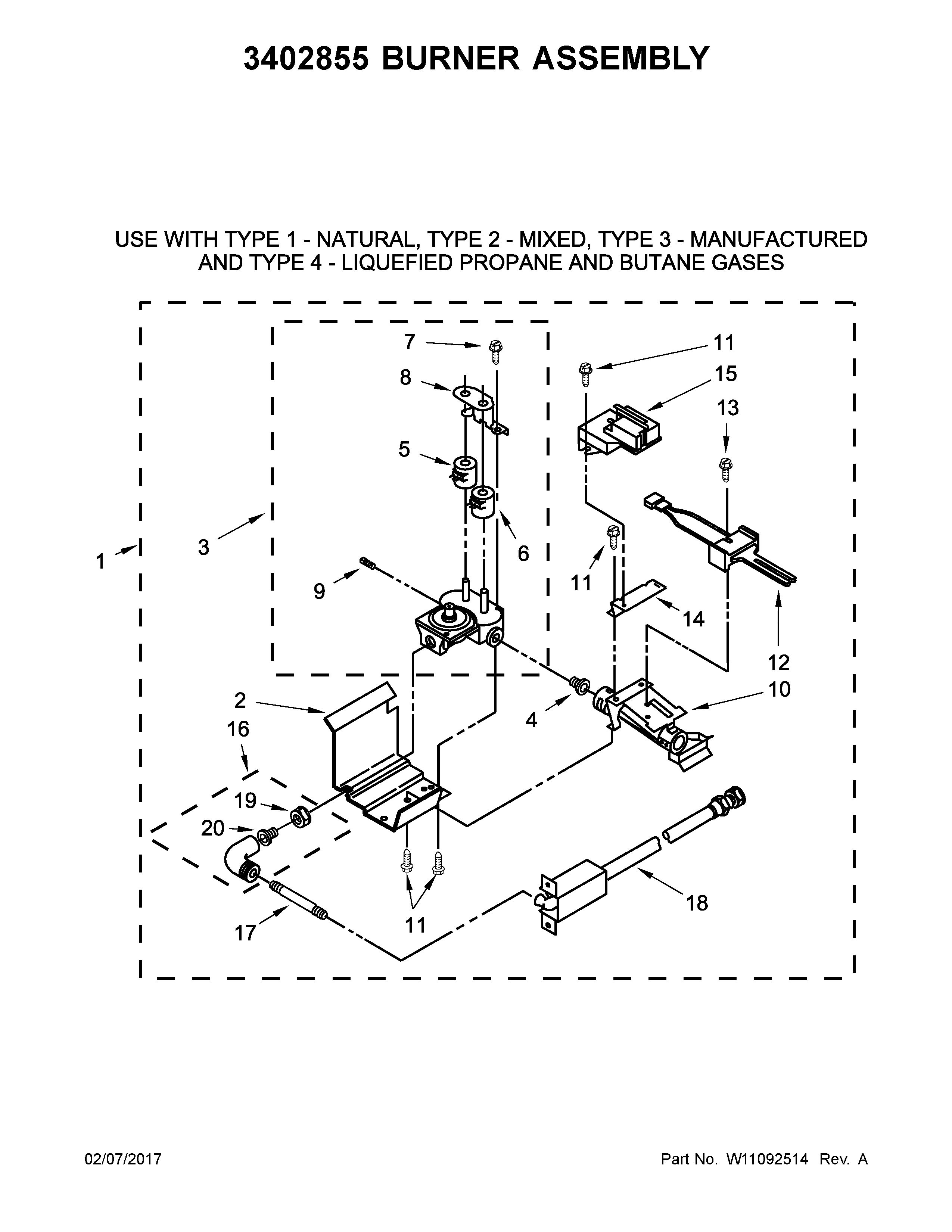 3402855 BURNER ASSEMBLY