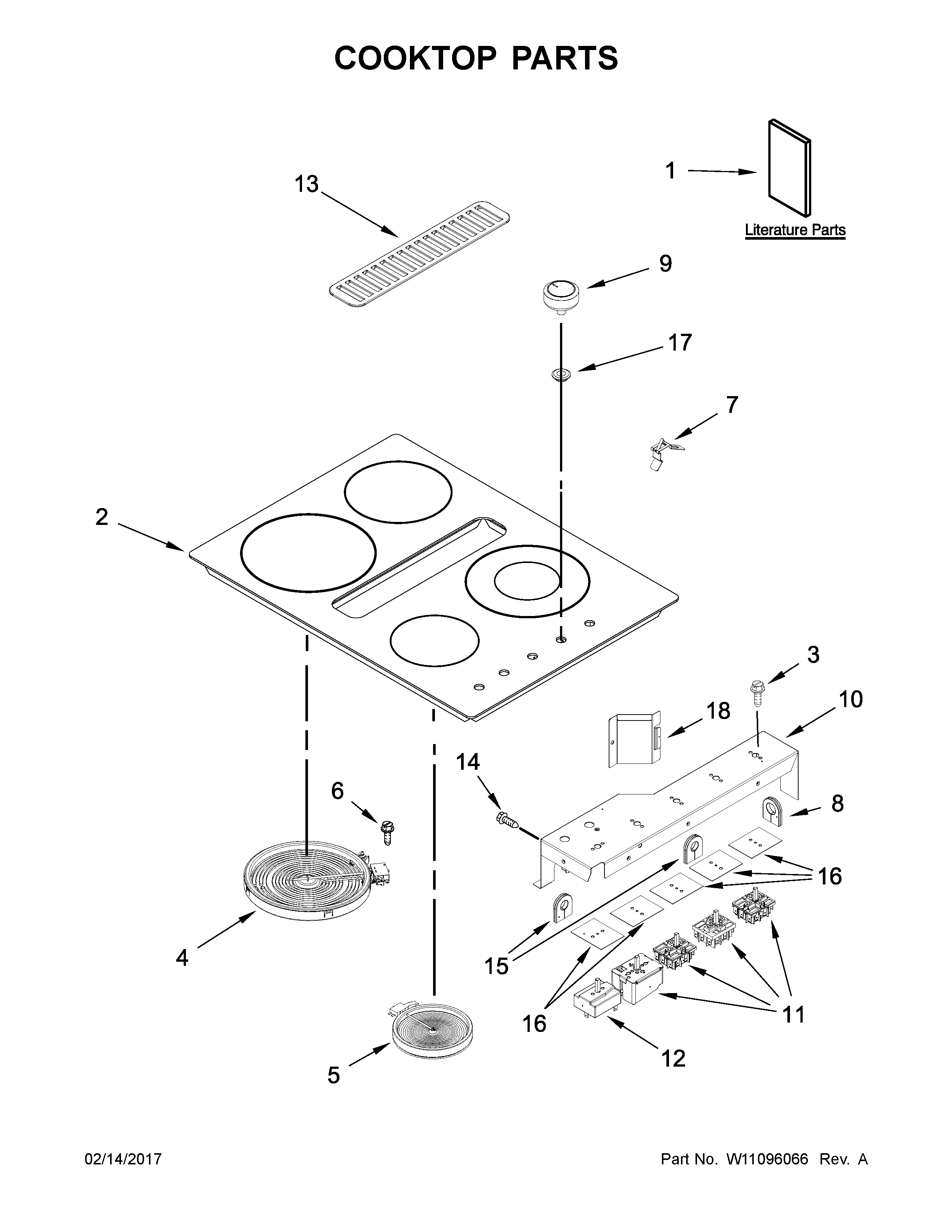 Cooktop parts