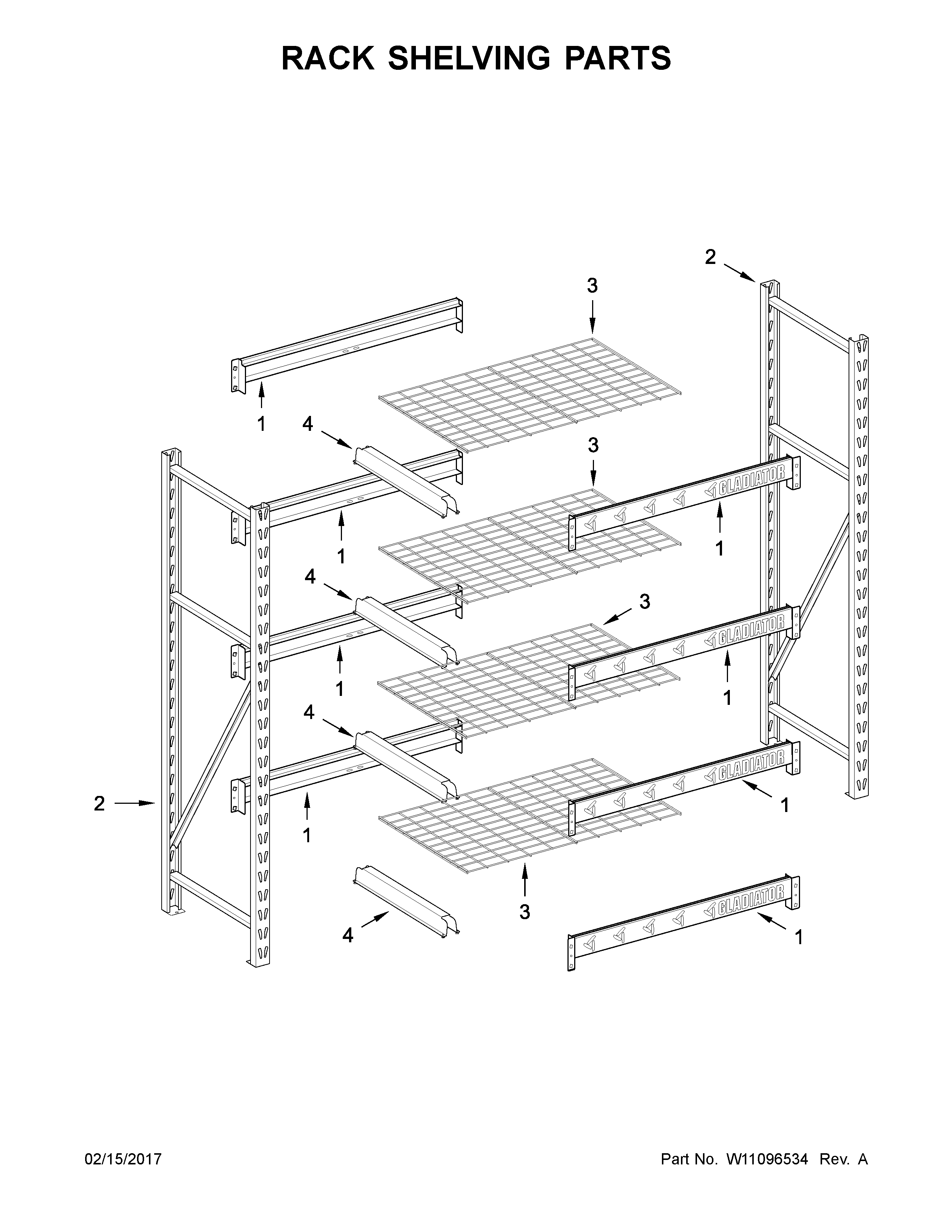 RACK SHELVING PARTS