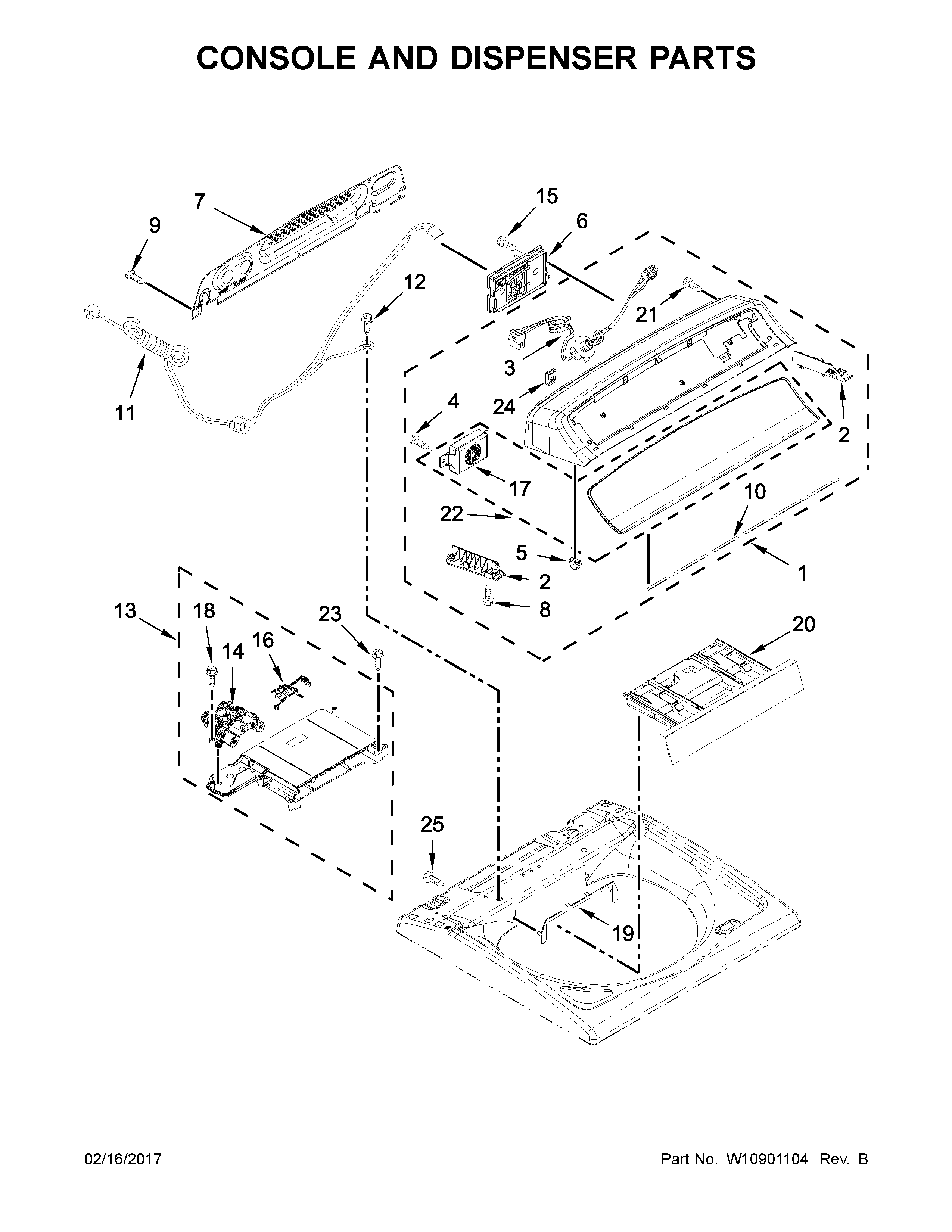 Console and dispenser parts