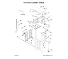 Whirlpool WTW7300DW2 top and cabinet parts diagram
