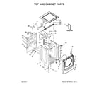 Whirlpool WFW7540FW0 top and cabinet parts diagram