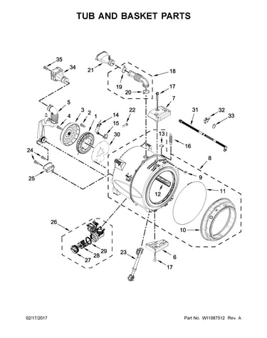 Tub and basket parts
