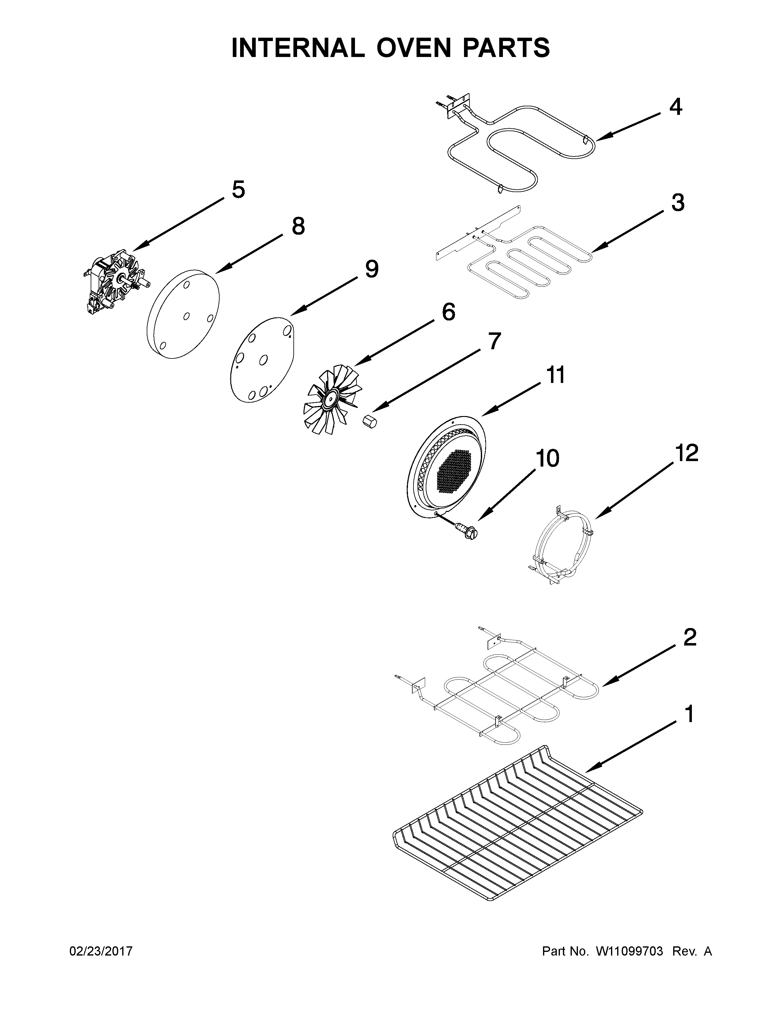 Internal oven parts