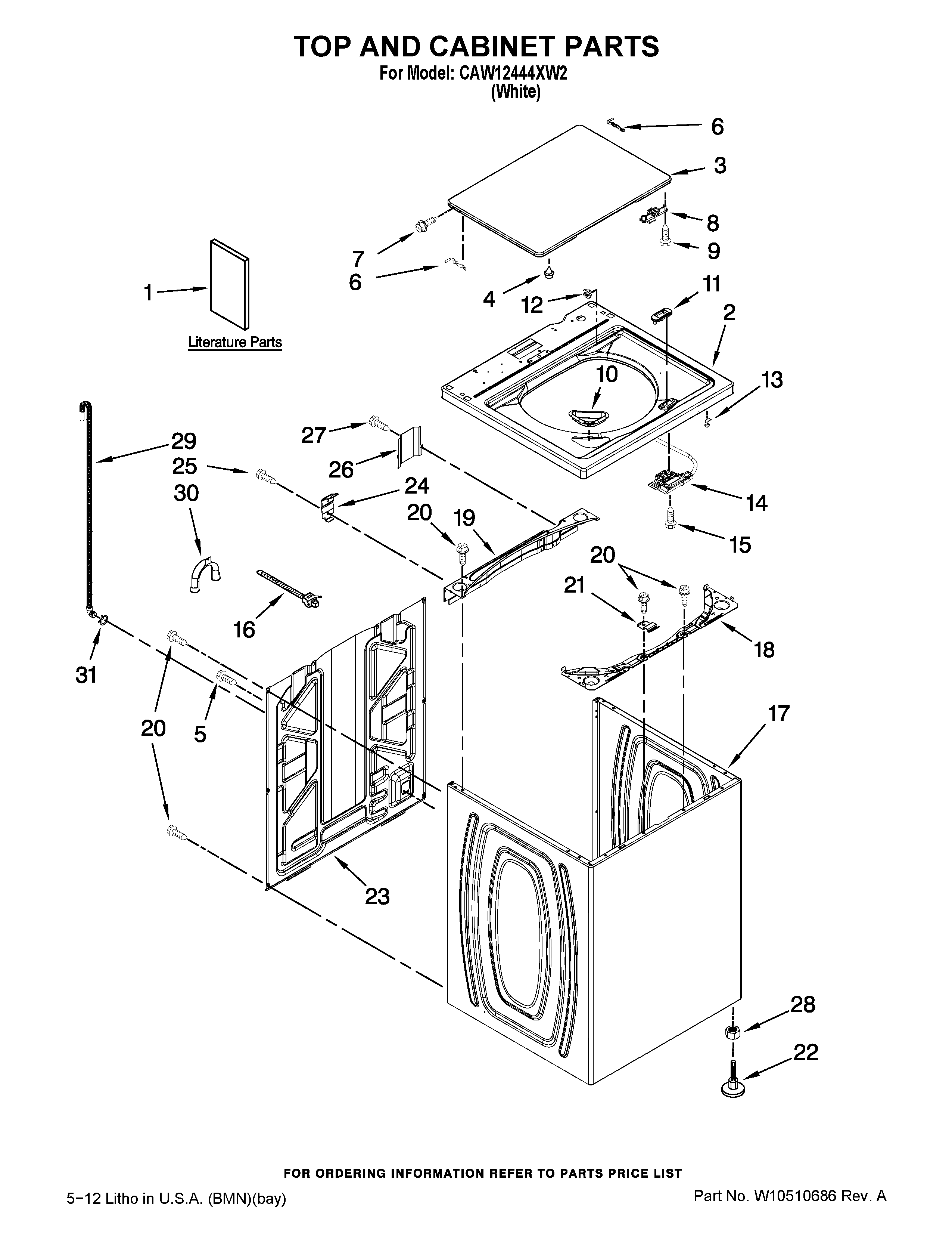 Top and cabinet parts