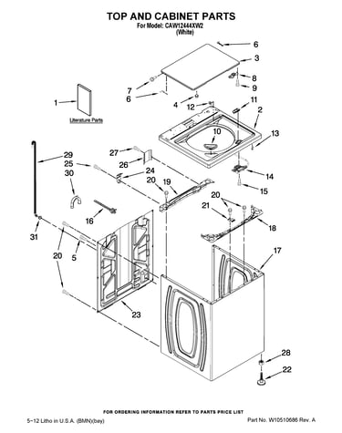 Top and cabinet parts