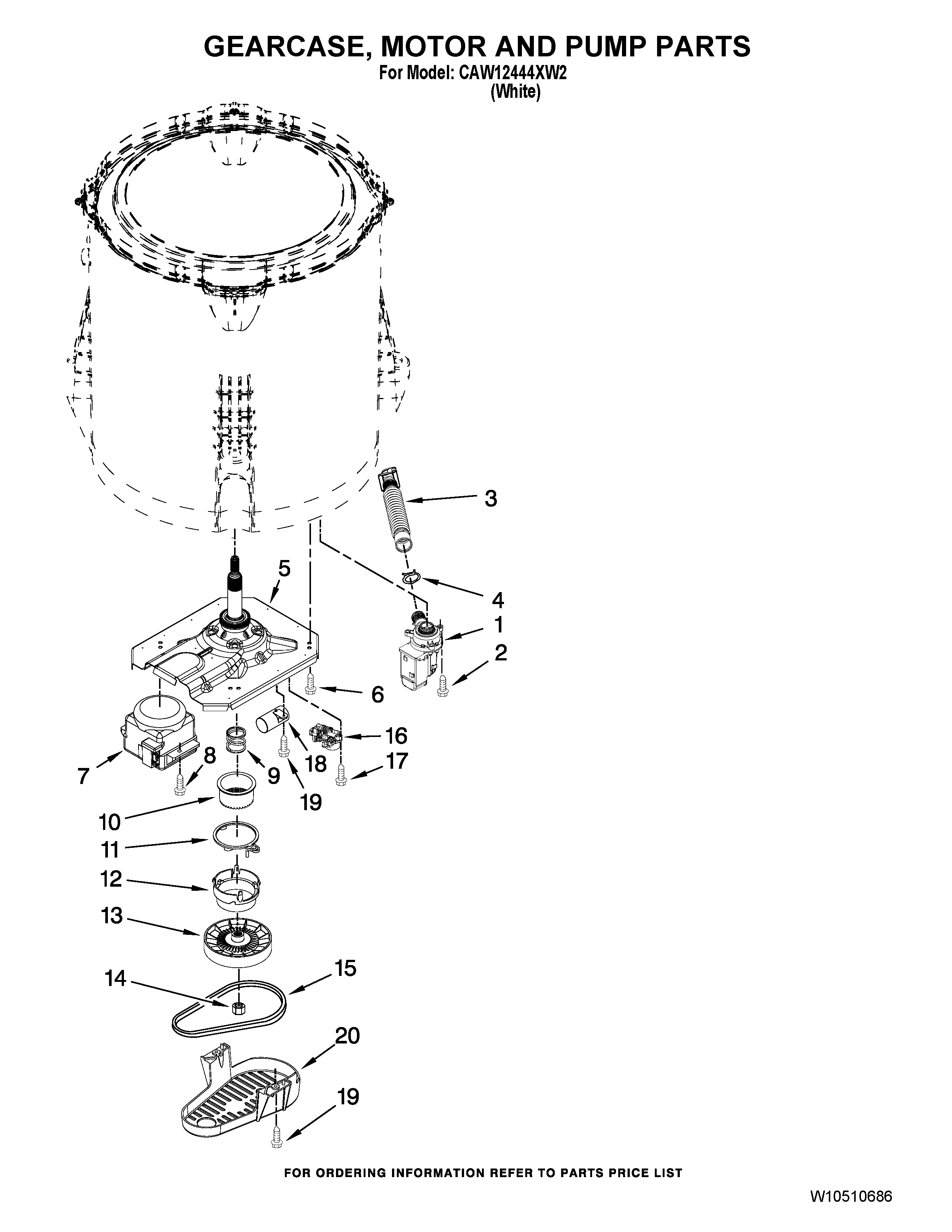 GEARCASE, MOTOR AND PUMP PARTS