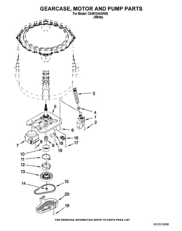 Gearcase, motor and pump parts