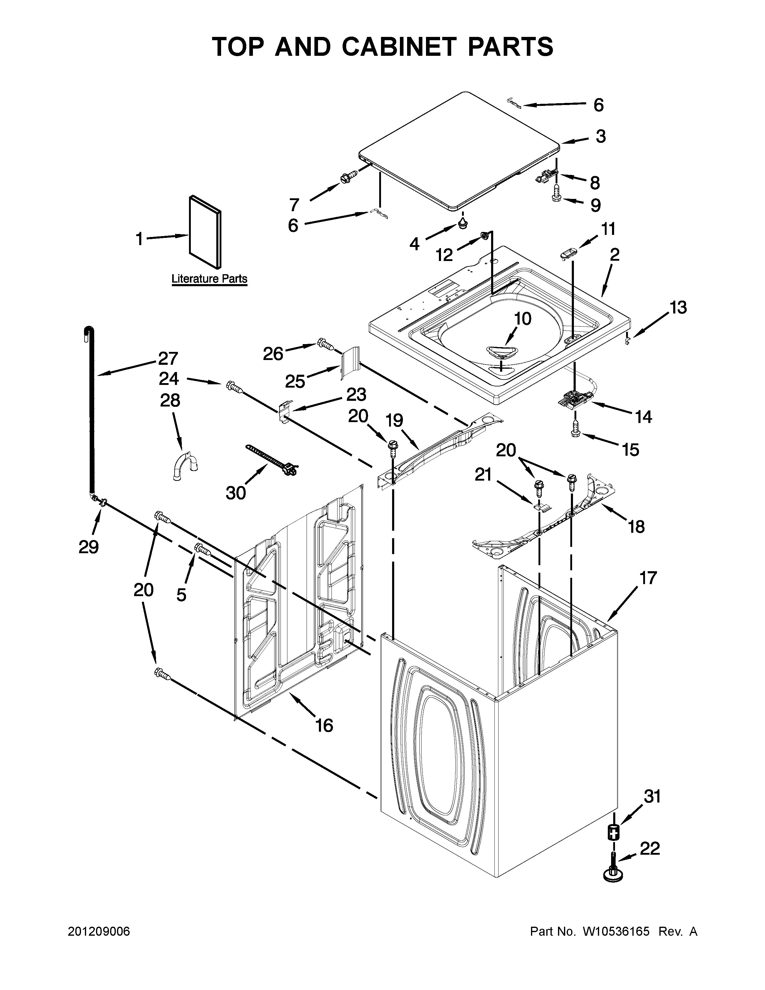 Top and cabinet parts