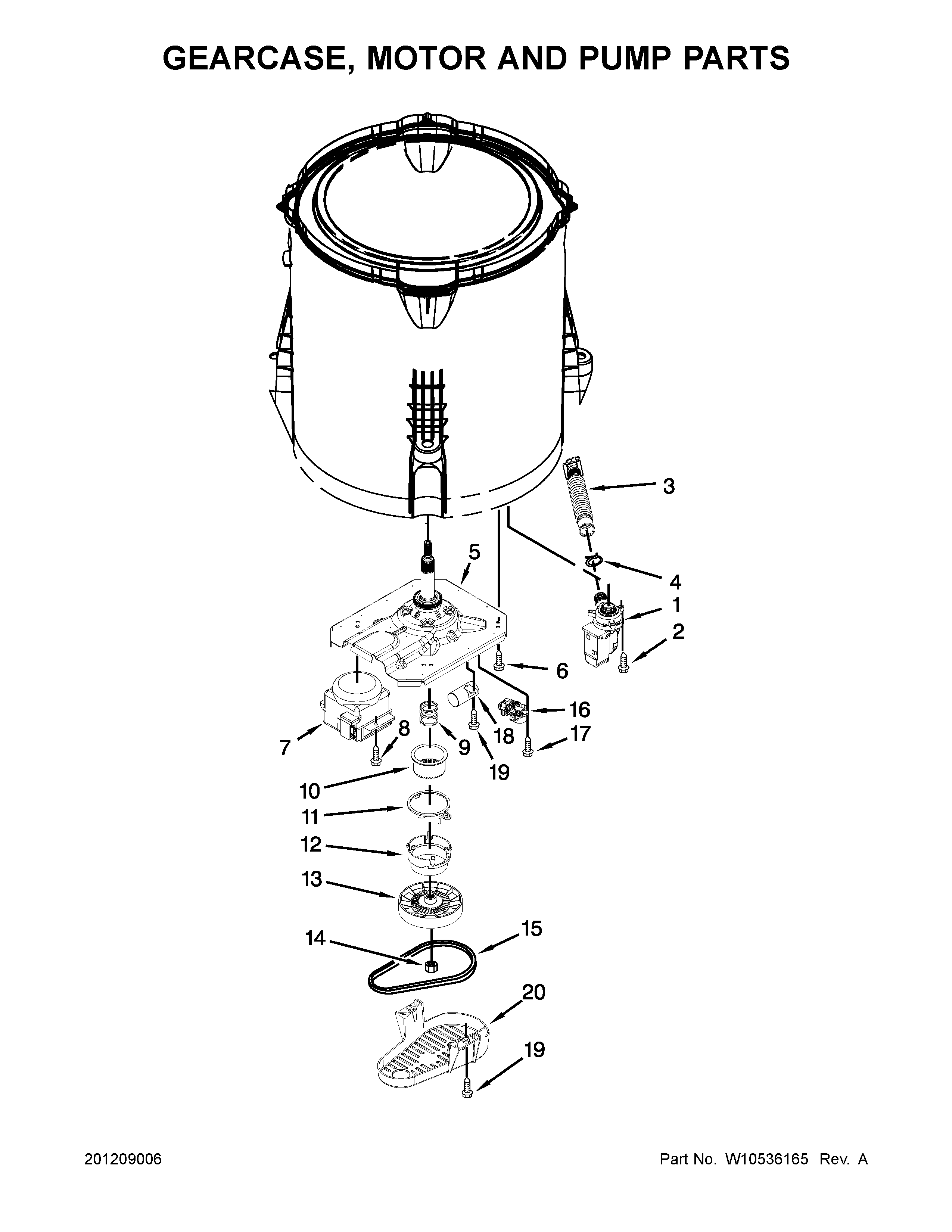 GEARCASE, MOTOR AND PUMP PARTS