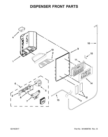 Dispenser front parts