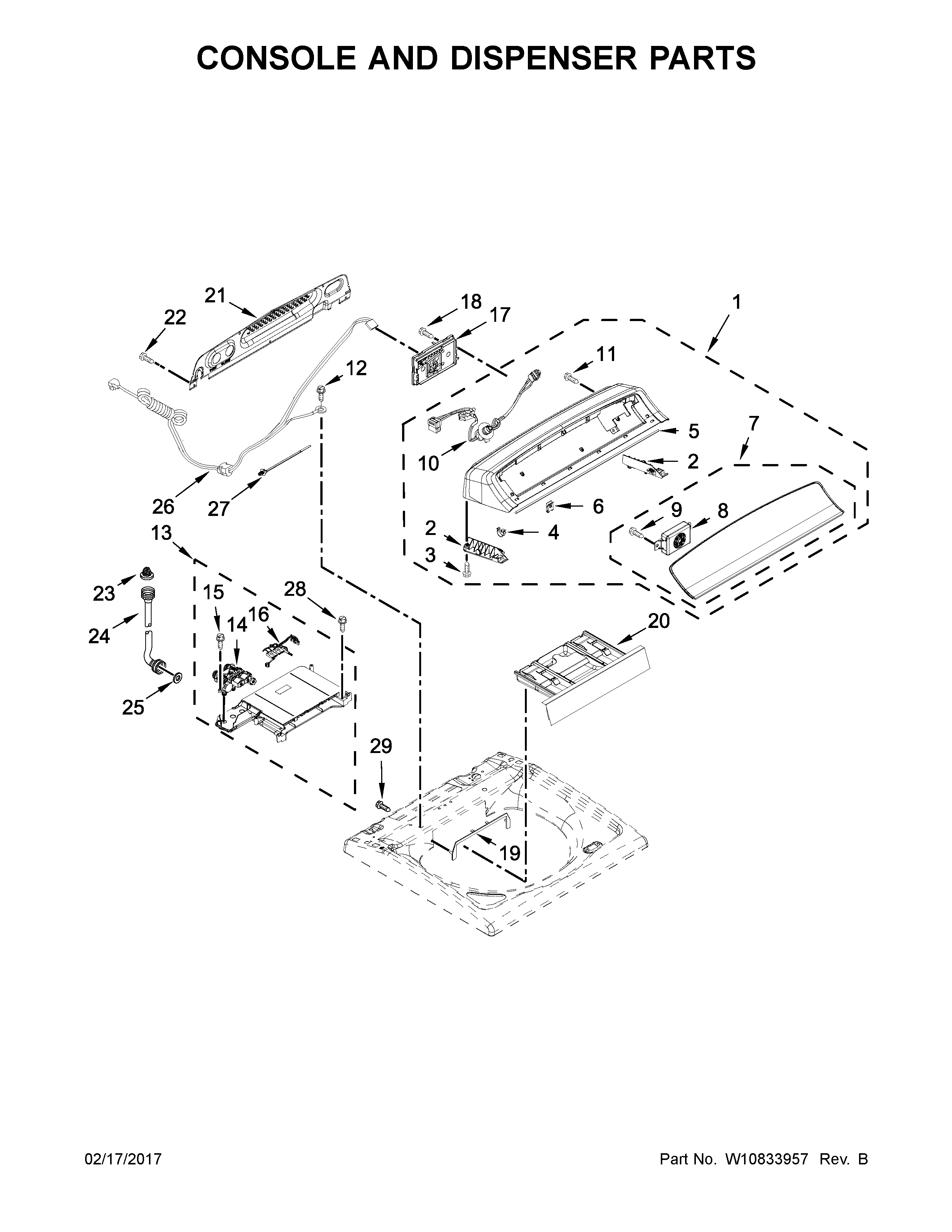 Console and dispenser parts