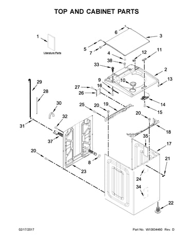 Top and cabinet parts