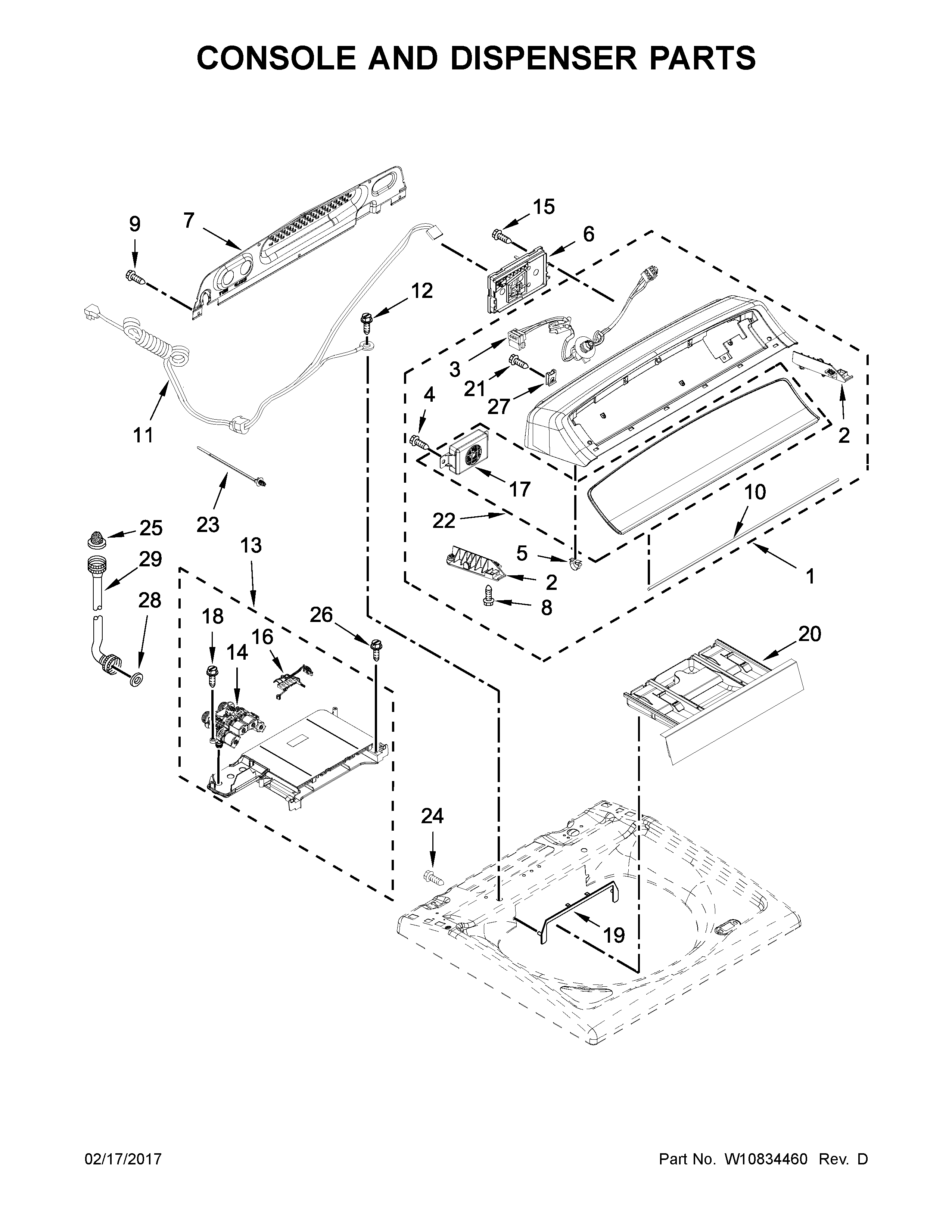 Console and dispenser parts