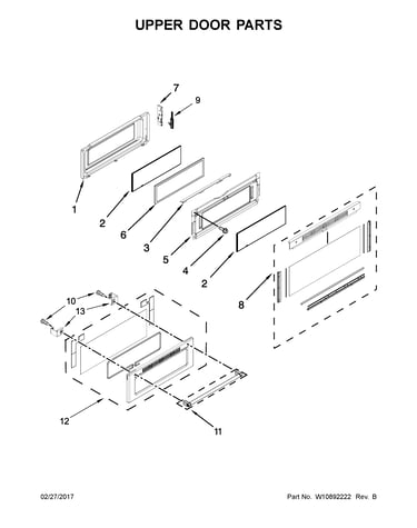 Upper door parts