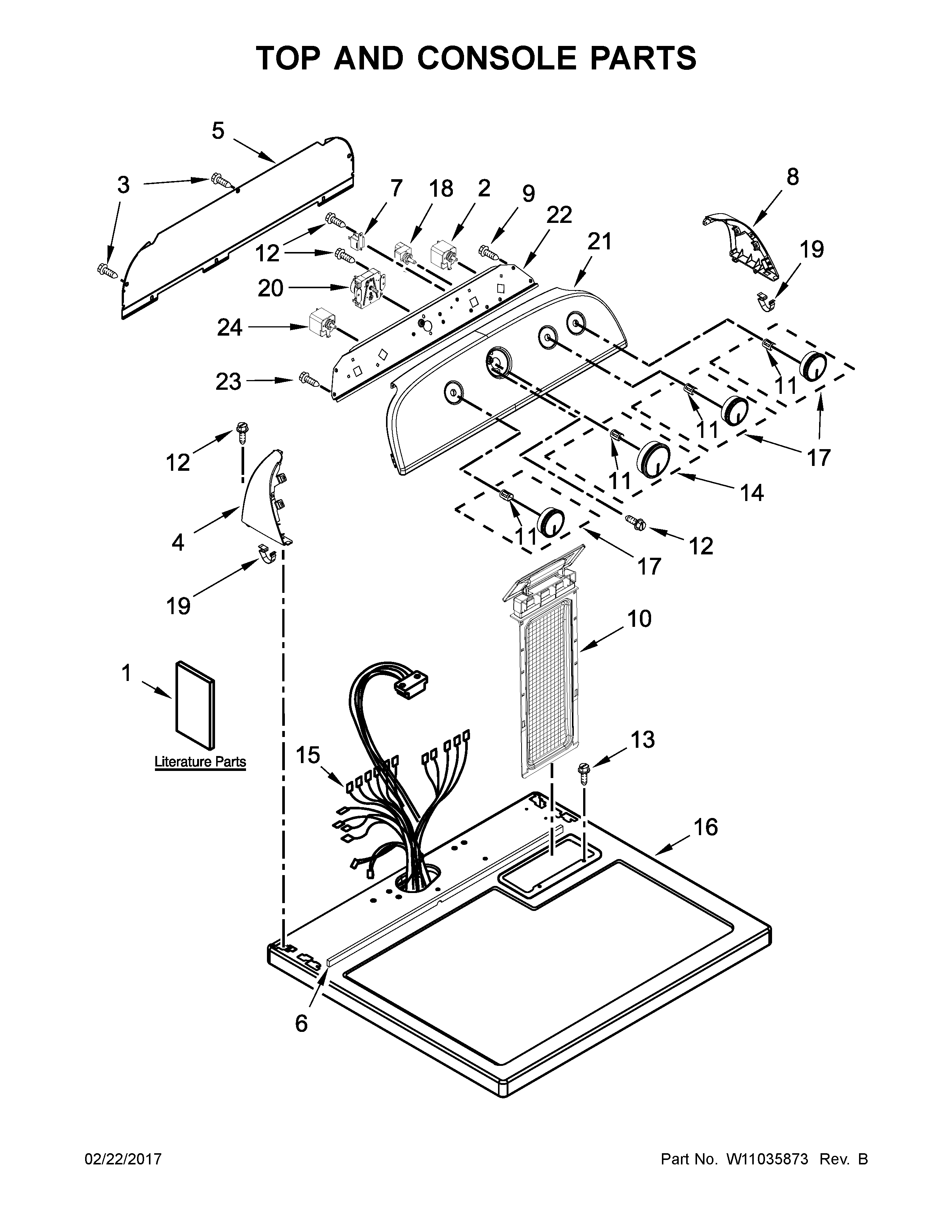 Top and console parts