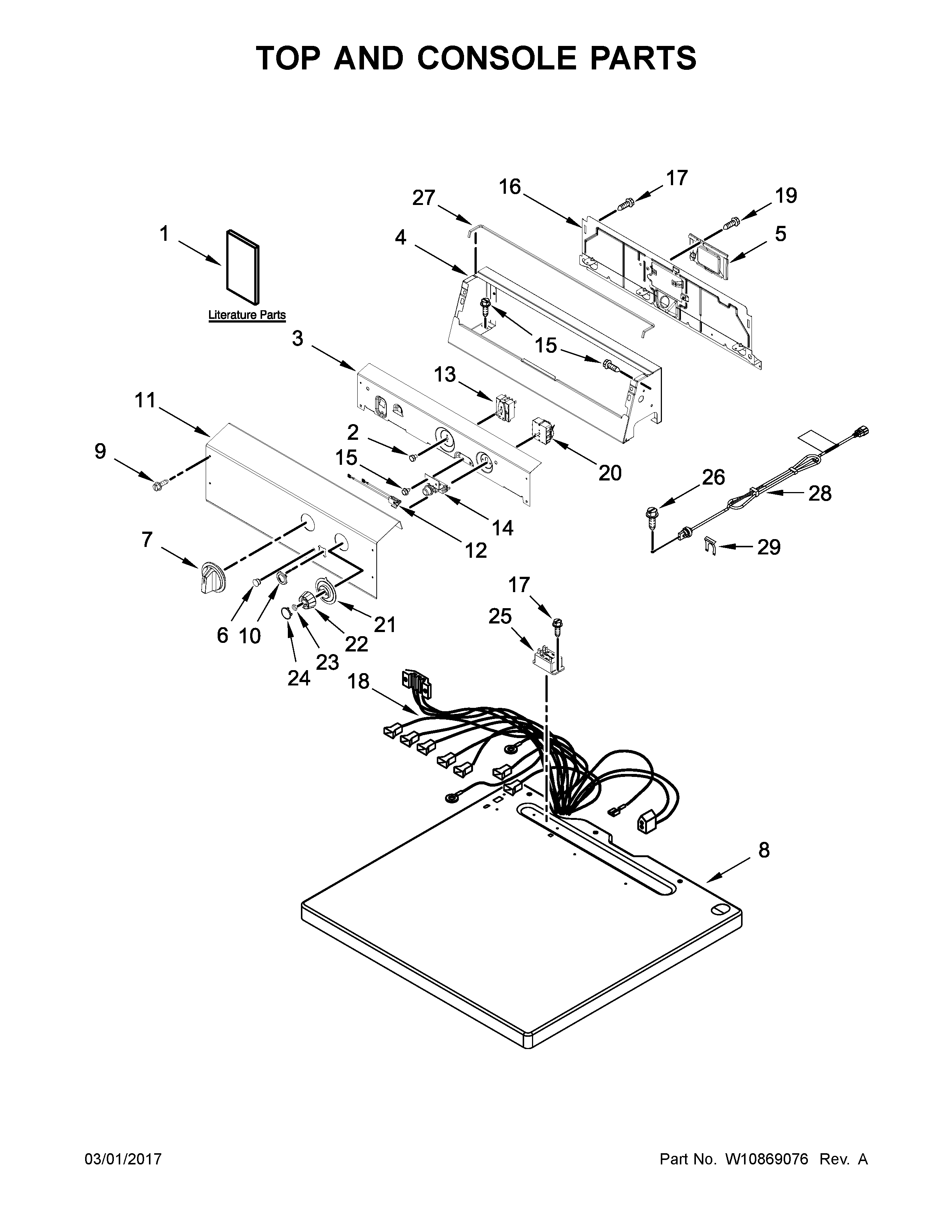 Top and console parts