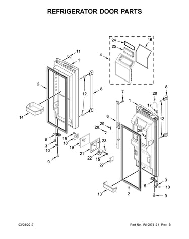 Refrigerator door parts