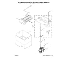 Maytag MFX2676FRZ00 icemaker and ice container parts diagram
