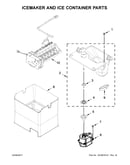 Icemaker and ice container parts