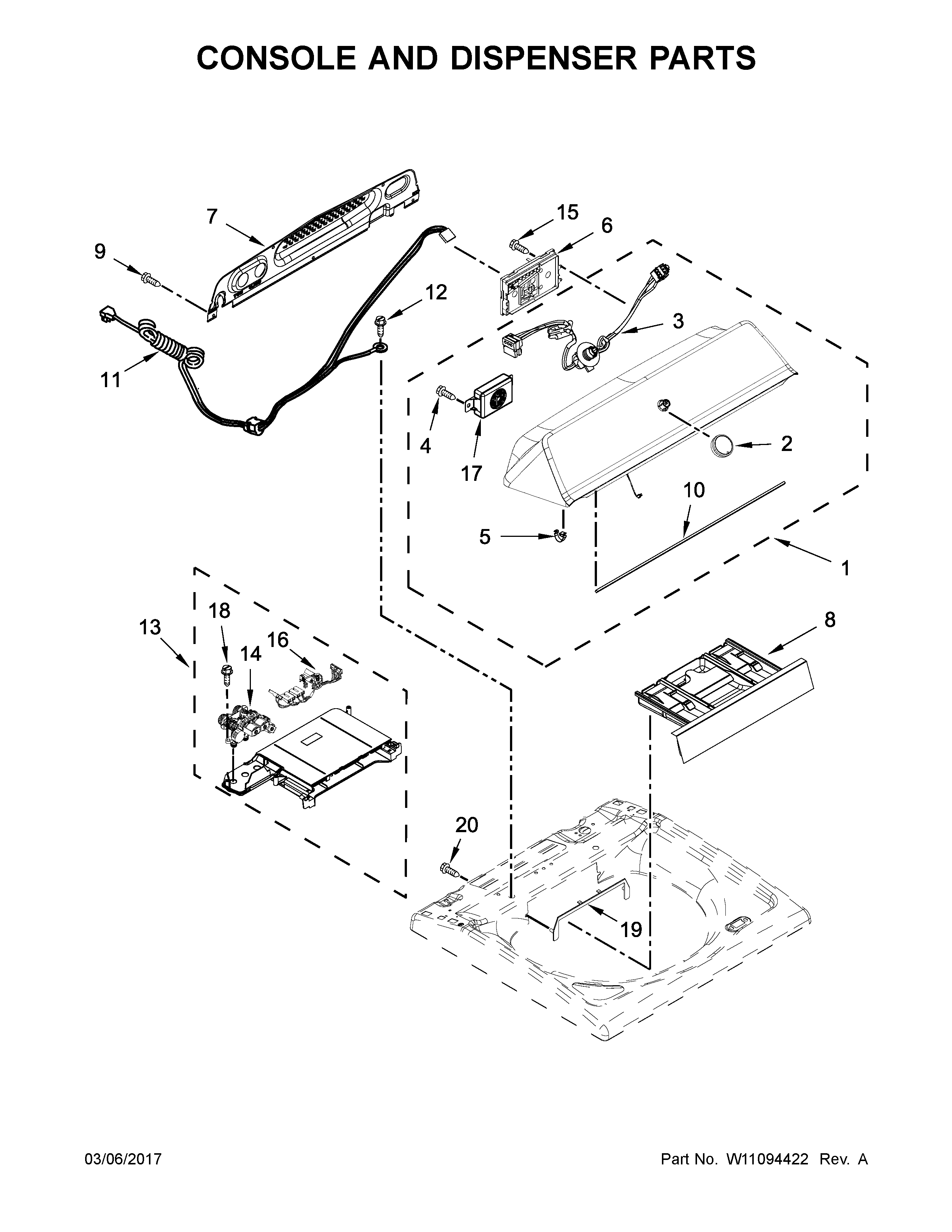 Console and dispenser parts