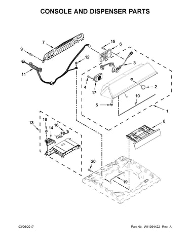 Console and dispenser parts