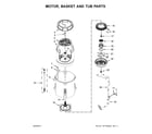 Maytag 7MMVWB835EW1 motor, basket and tub parts diagram