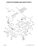 Cooktop, burner and grate parts