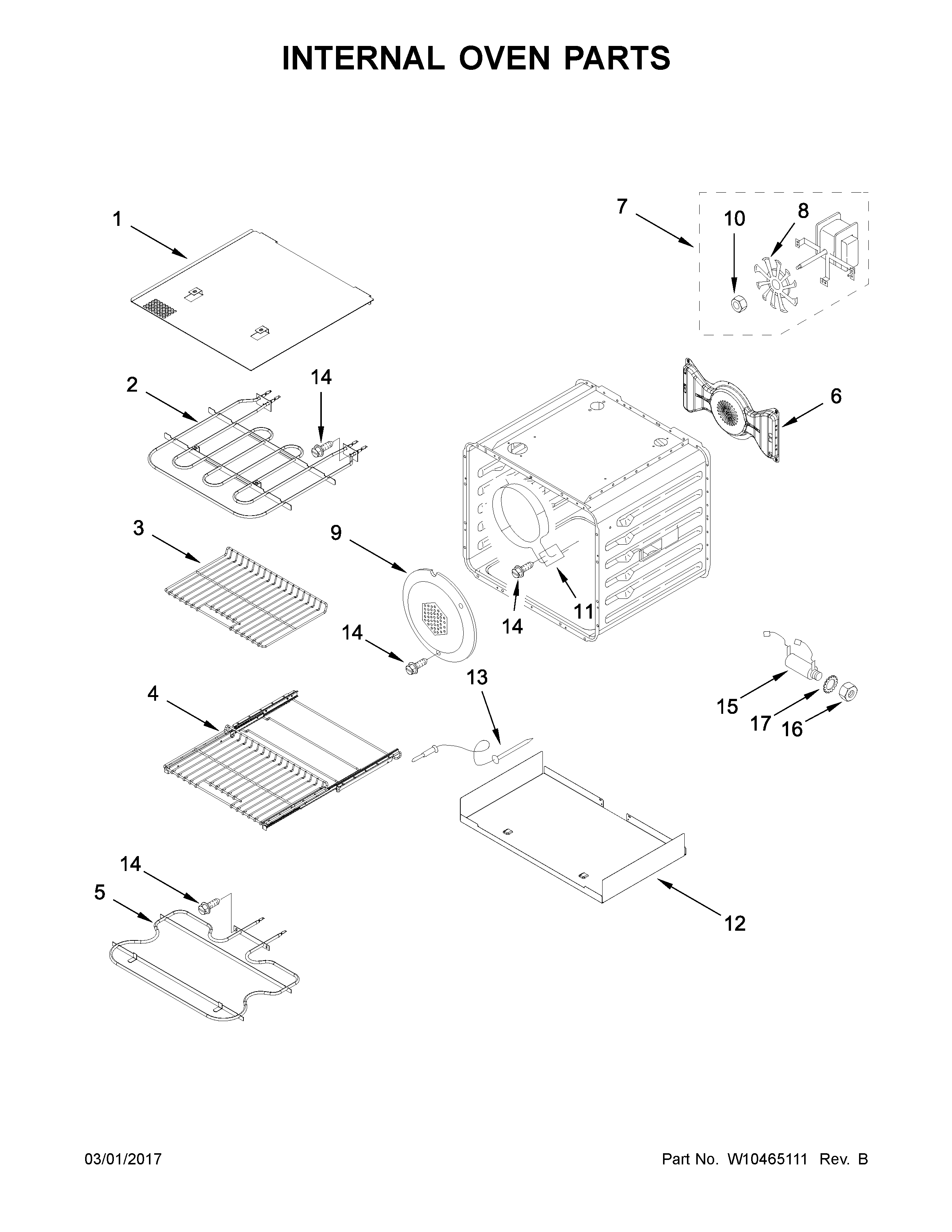 Internal oven parts