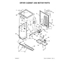 Whirlpool WET3300XQ1 dryer cabinet and motor parts diagram