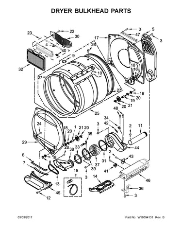 Dryer bulkhead parts