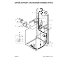 Whirlpool WET3300XQ1 dryer support and washer harness parts diagram