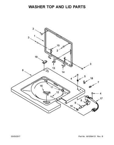 Washer top and lid parts