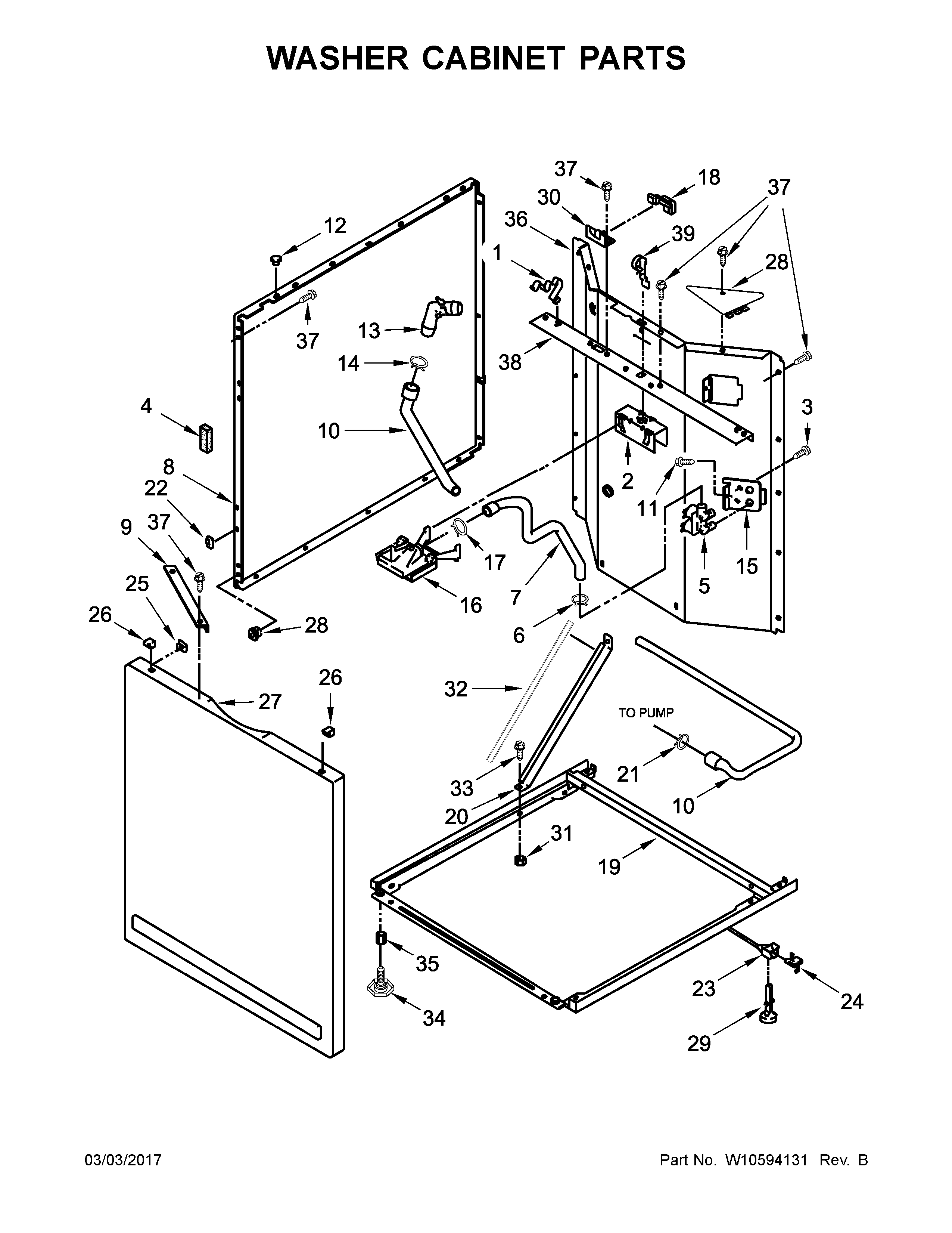 Washer cabinet parts