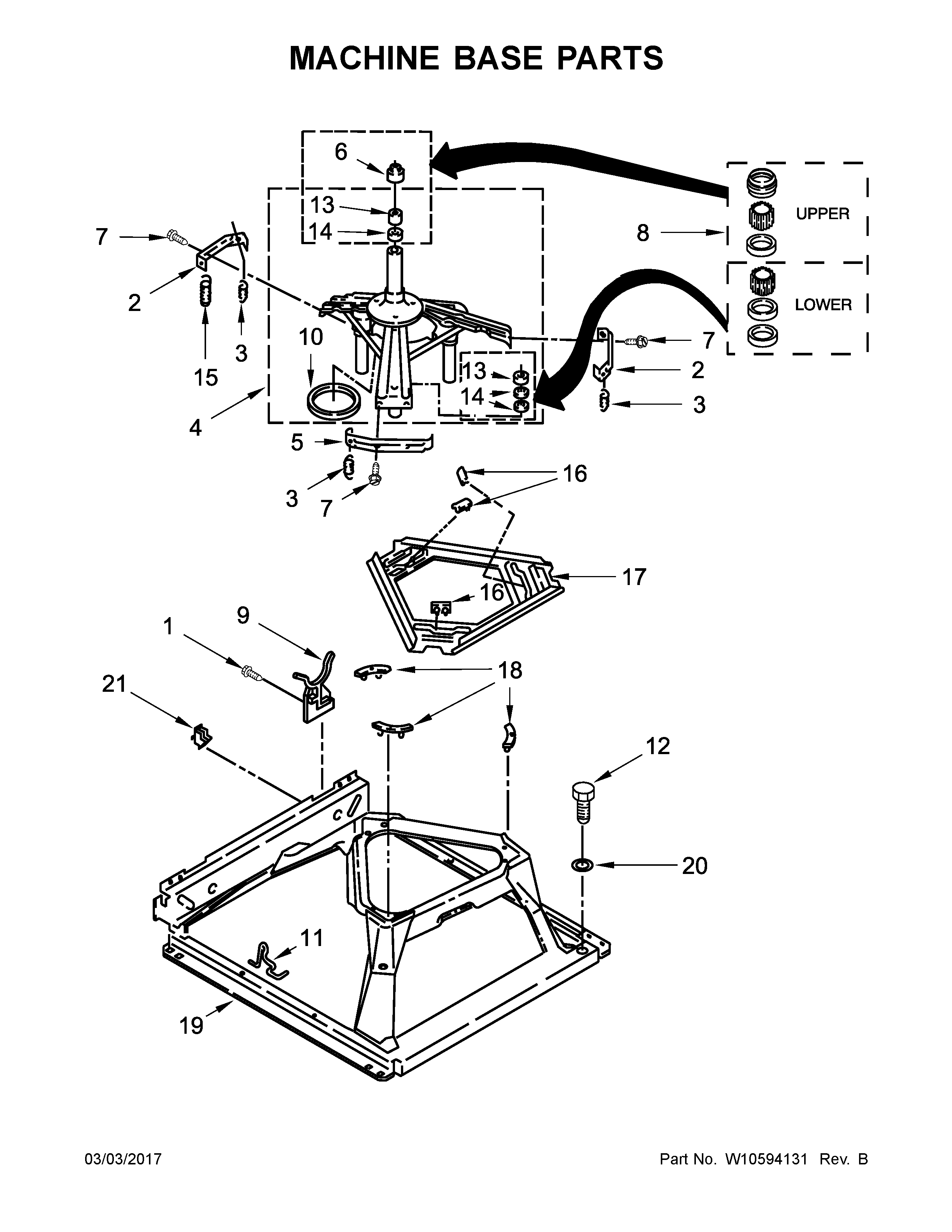 Machine base parts