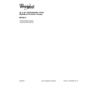 Whirlpool WVW75UC0DS0 cover sheet diagram