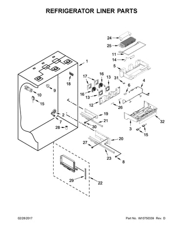 Refrigerator liner parts