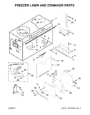 Freezer liner and icemaker parts