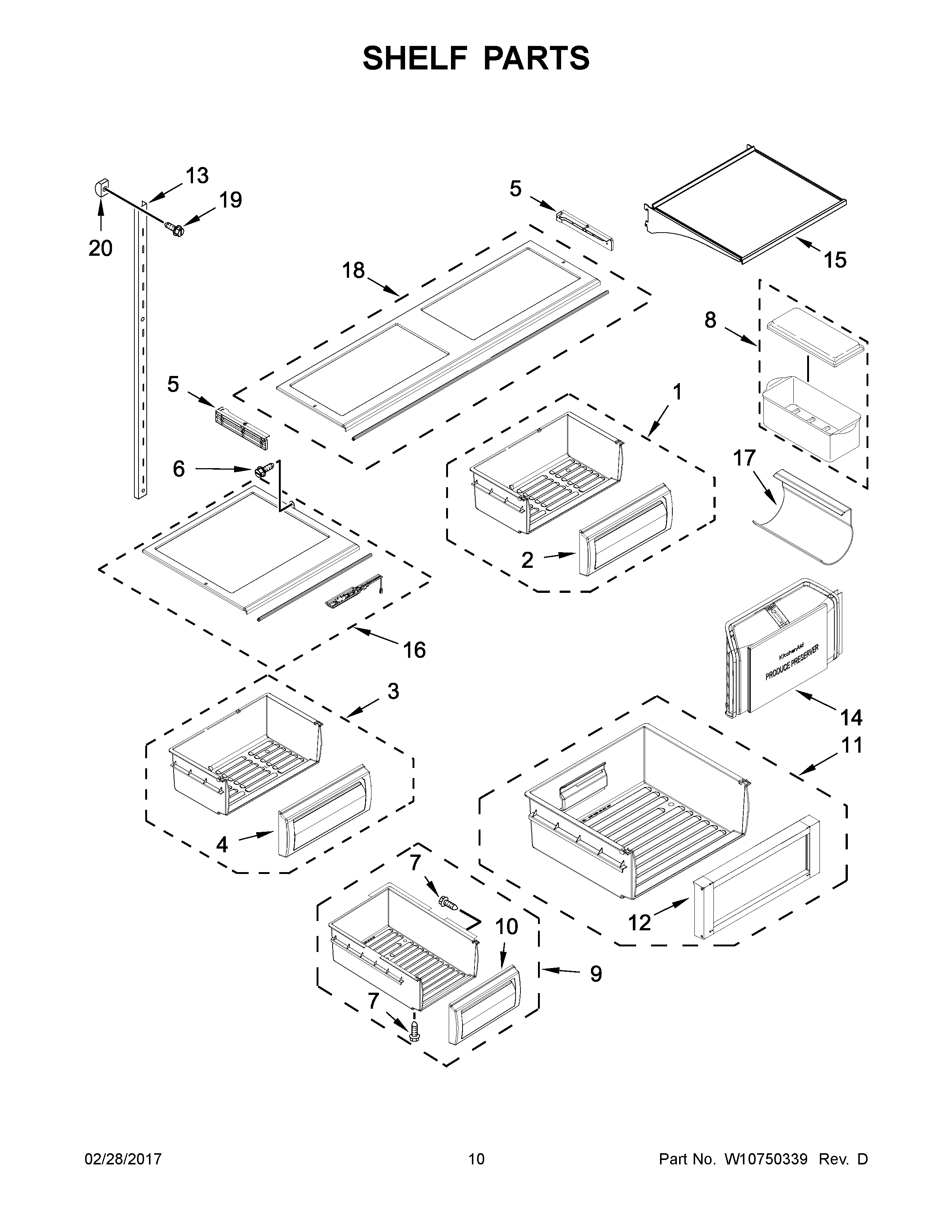 Shelf parts