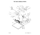 Whirlpool XCEM2765FQ0 top and console parts diagram