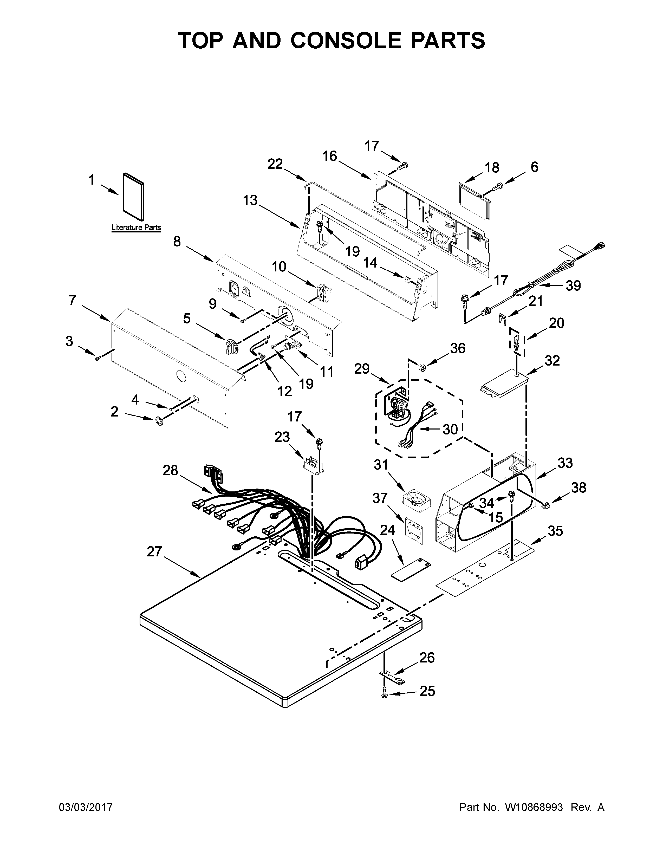 Top and console parts