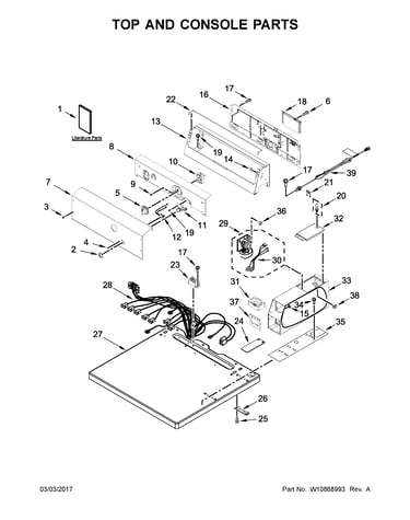 Top and console parts