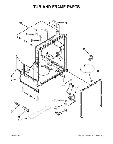 Tub and frame parts